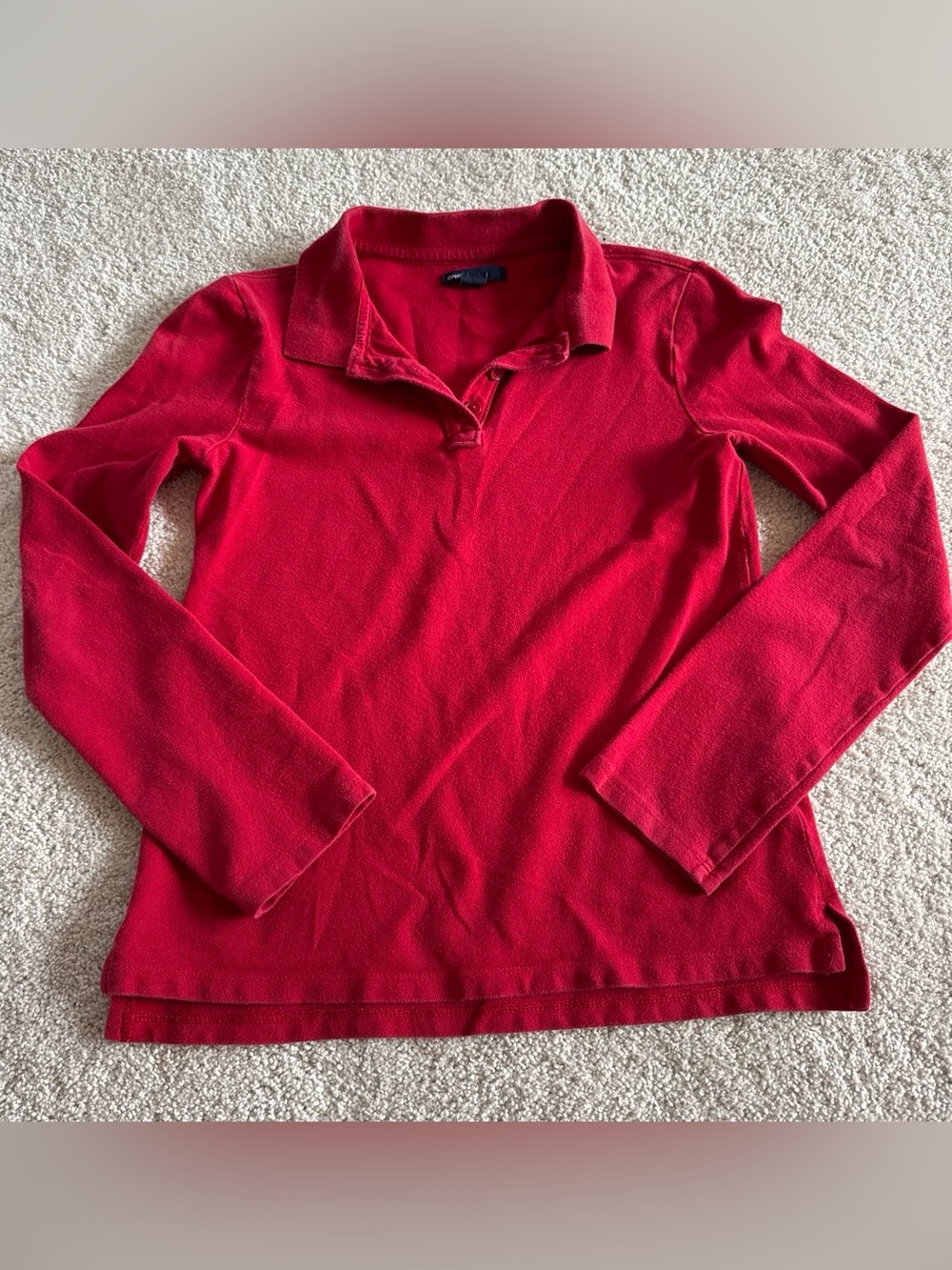 GAP Red Long-Sleeve Polo Top